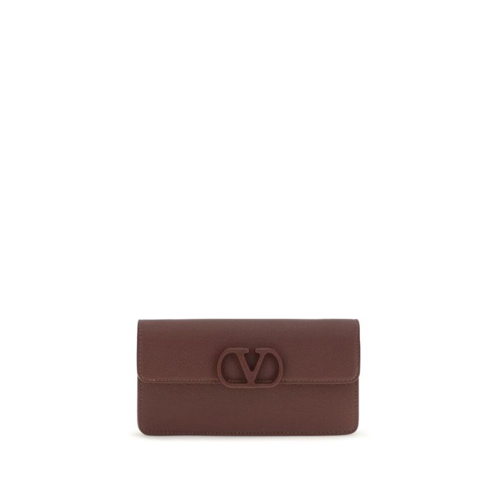 Valentino Garavani Women Vlogo Signature Grainy Calfskin Chain Wallet